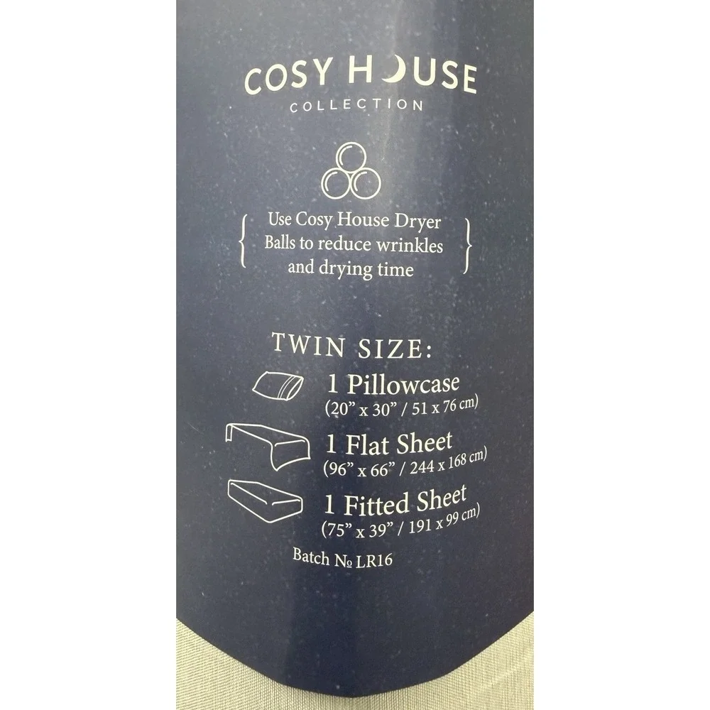 RARE Cosy House Collection Luxury 3-Piece Set - Twin - SILVER NWT